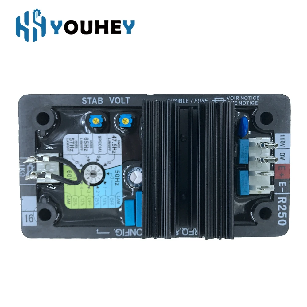 Imagem -05 - Regulador de Tensão Automático Brushless Geração Diesel Ajustador de Tensão do Sistema Grupo Acessórios Peças do Gerador R250 Avr