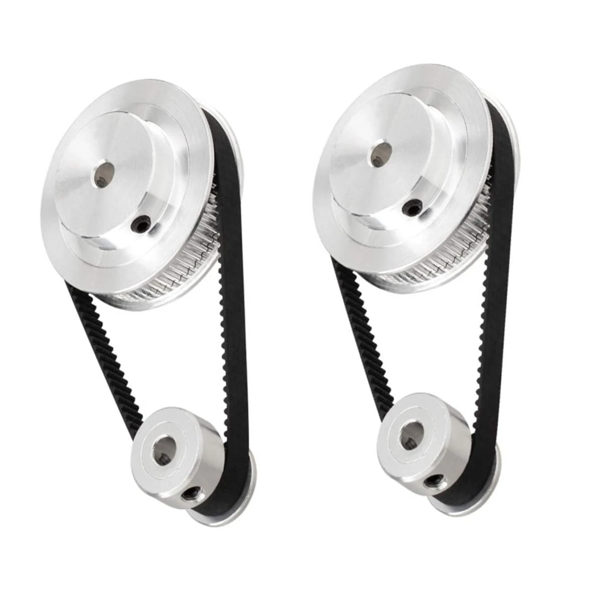 A10Z-2Set 2GT Synchronous Wheel 20 60 Teeth Bore Aluminum Timing Pulley GT2 Timing Belt Pulley