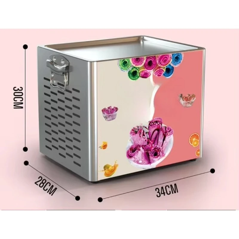 Small Home Use Fry Ice Cream Machine Latest Design for Making Fried Ice Cream Rolls for Milk and Water Ingredients