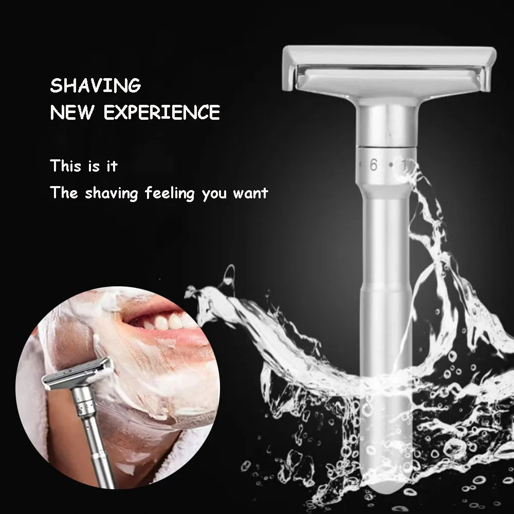 Premium Adjustable Safety Razor for Men, 1‑6 Gear Double Edge Manual Shaver, Shaving Razor, Ideal Gift for Father's Day Birthday view 6