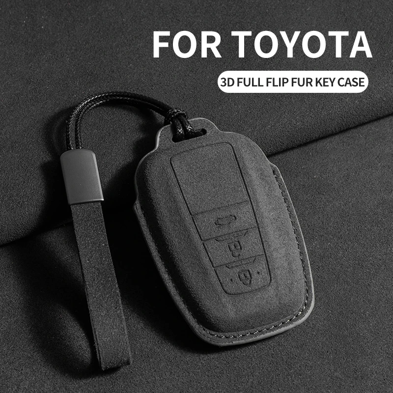 

Suede Car Key Case Cover Shell For Toyota Chr Rav4 Auris Avensis Prius Aygo Camry Corolla Land Cruiser 200 Prado Crown