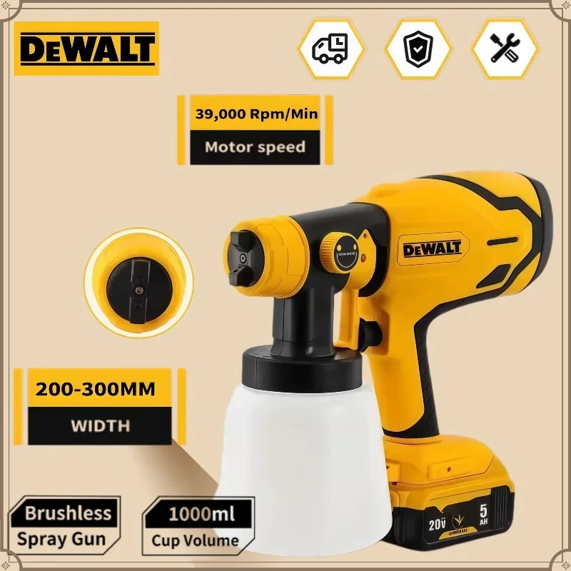 

Dewalt Cordless Electric Spray Gun 18V 800ML Portable Paint Sprayer High Power Auto Furniture Coating Airbrush Tool
