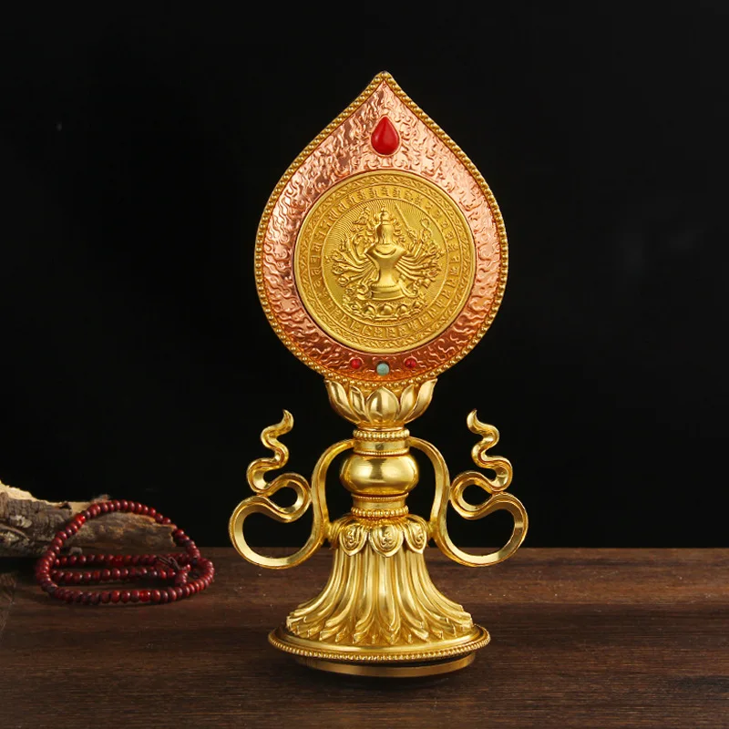 Pure Copper Cundhi Mirror, Kwan-Yin Famen Cundi Bodhisattva Brass Treasure Mirror Buddhist Religious Accessory Item