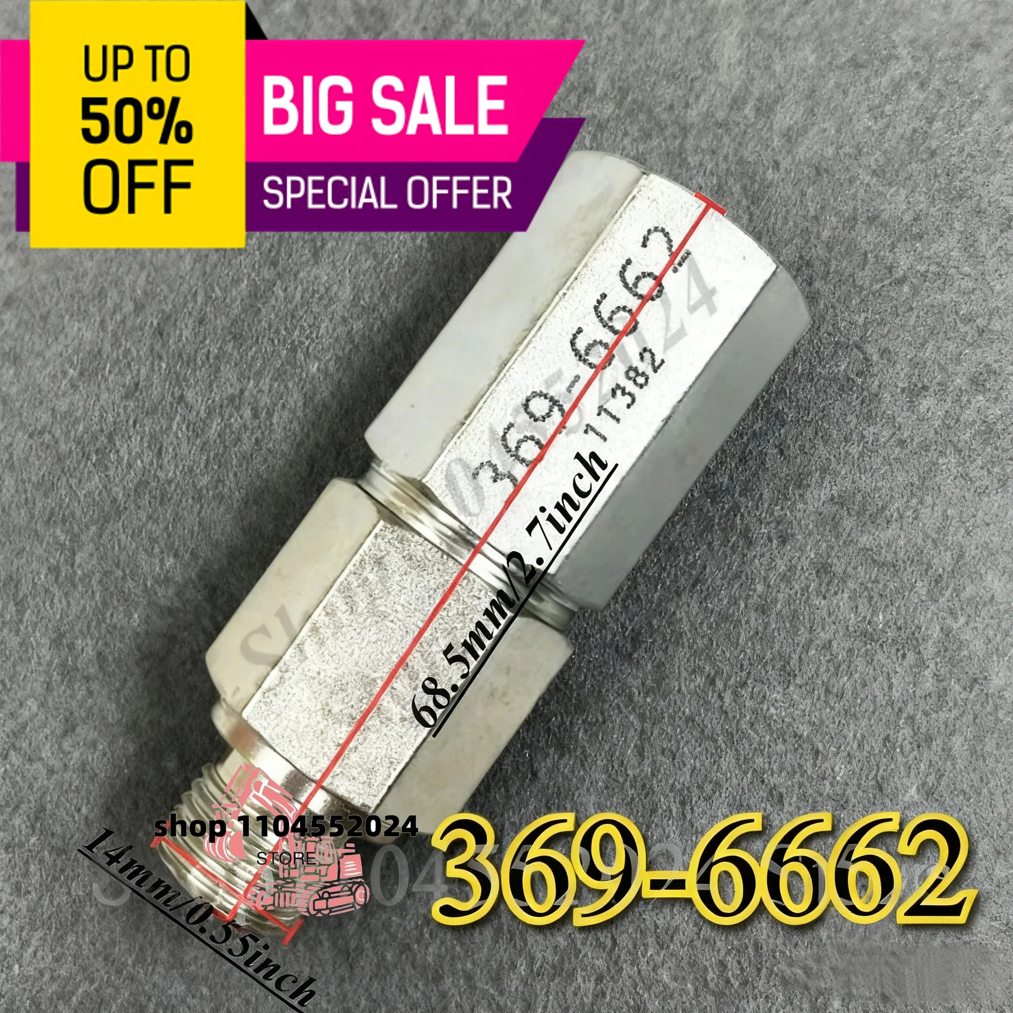 Válvula de retención de combustible 369-6662 para E330 336D C7 C9 3696662 válvula reguladora de presión de pieza de motor Common Rail