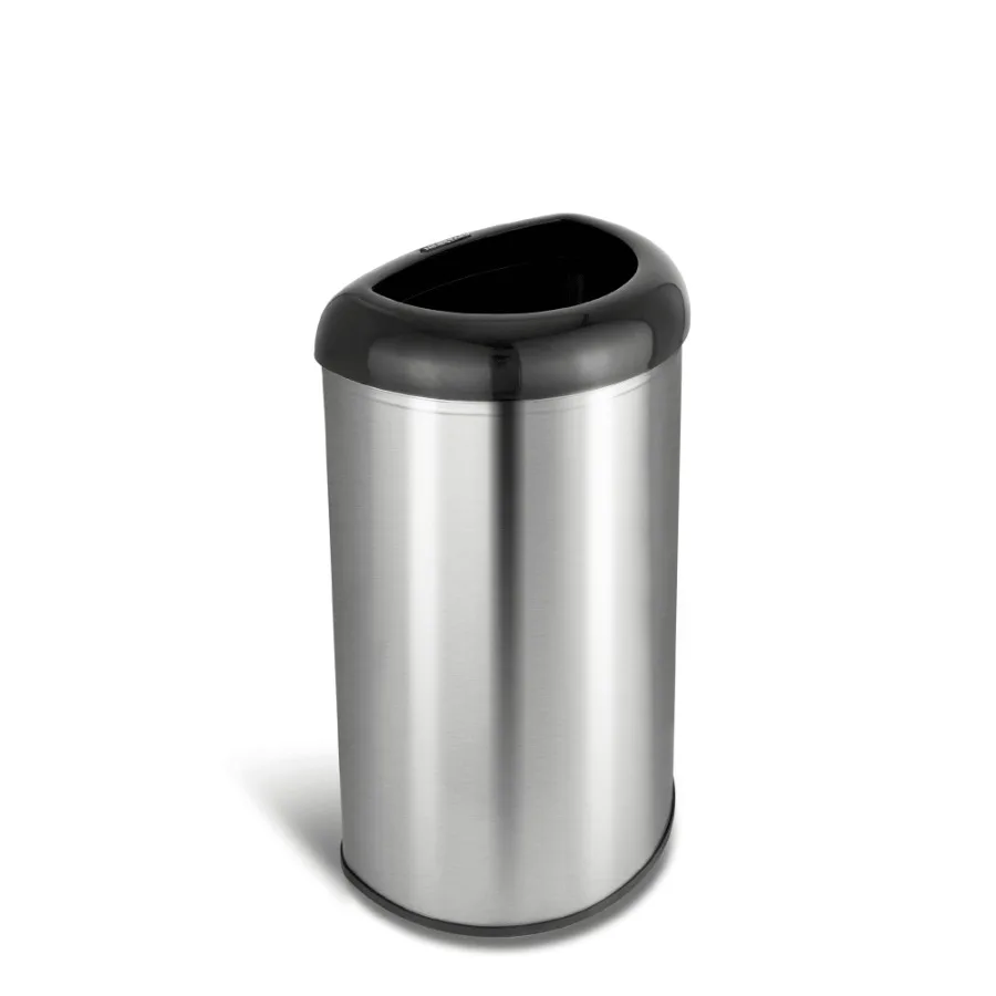 

13 Gallon Open-Top Kitchen Trash Can with Hands-Free Operation - Stylish and Modern Design for Easy Waste Disposal in Home or O