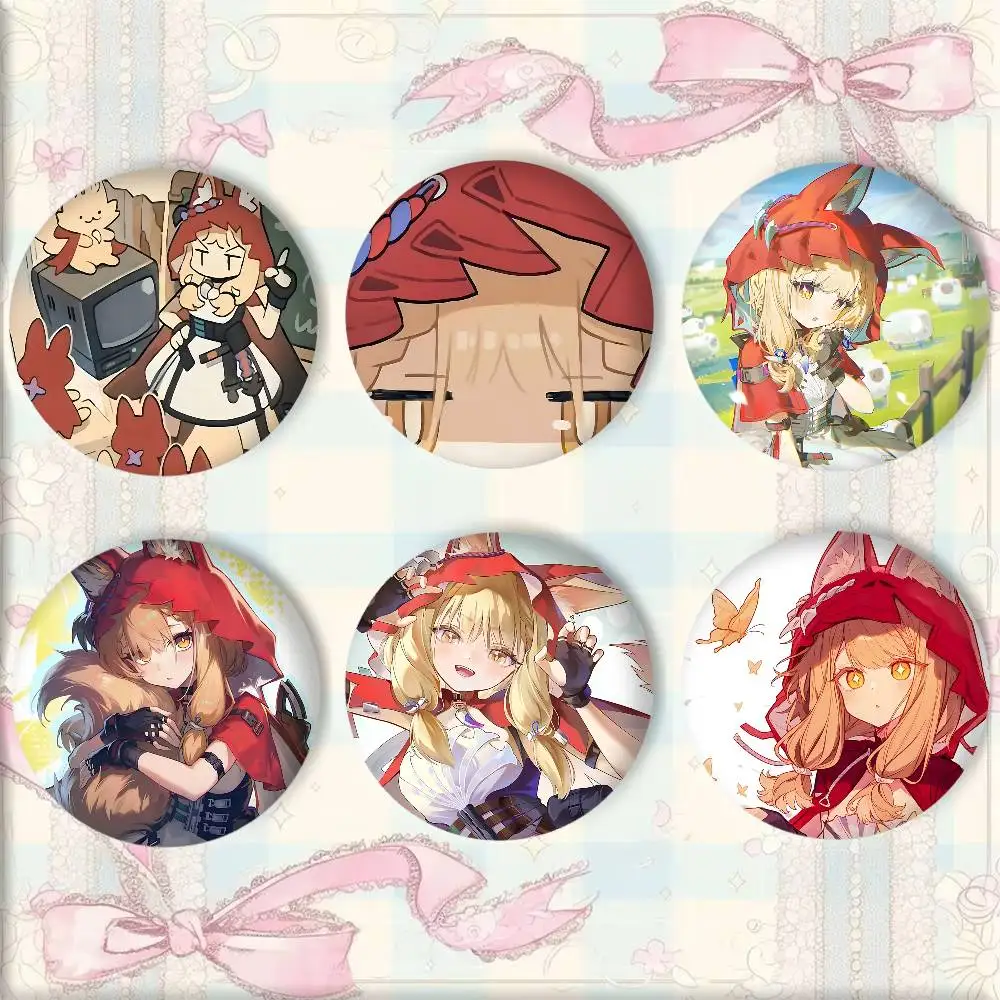 Anime Game Arknights Endfield Rossi Badge Tinplate Round Laser Brooch Clothes Backpack Accessories Lapel