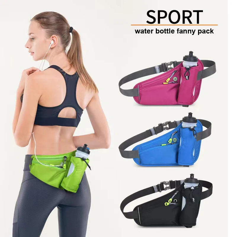 

Waist Bags with Water Bottle Holder for Men and Women Outdoor Camping Hiking Fitness Bicycle Cycling Belt Sports Fanny Packs Tra