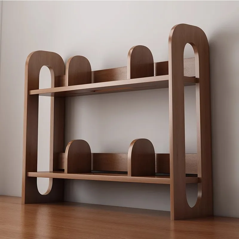 

Solid wood table bookshelf Student dormitory learning desktop shelf Office desk storage rack