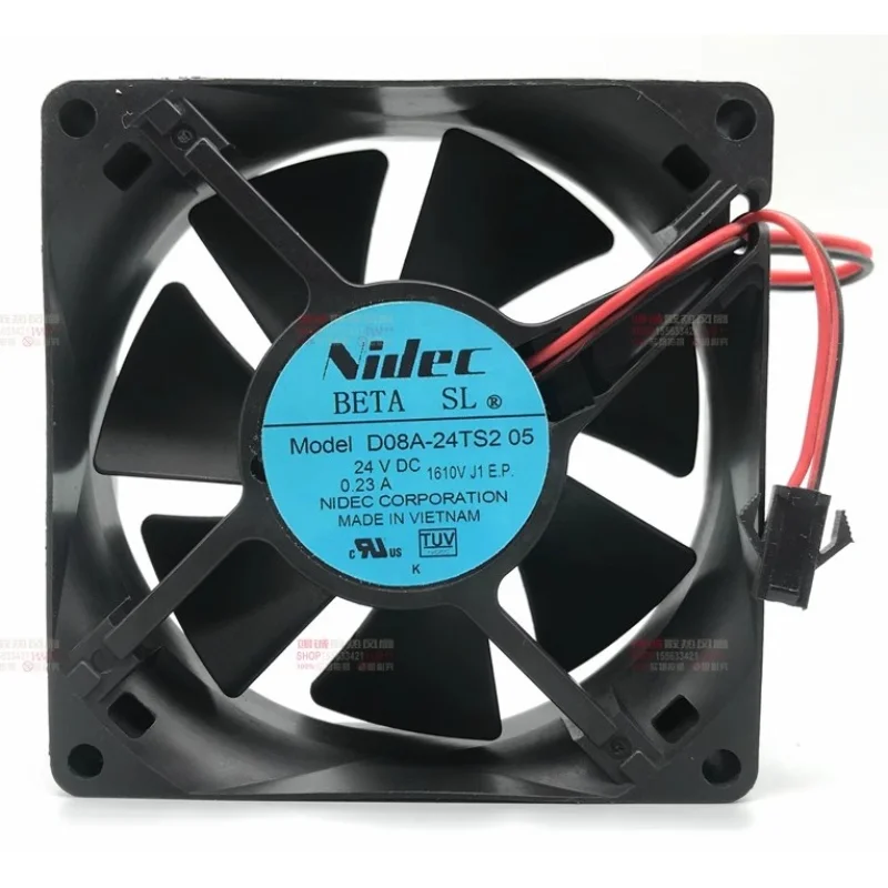 

NEW CPU Fan for NIDEC D08A-24TS2 05 24V 0.23A 8025 Frequency Converter Cooling Fan 80*80*25mm