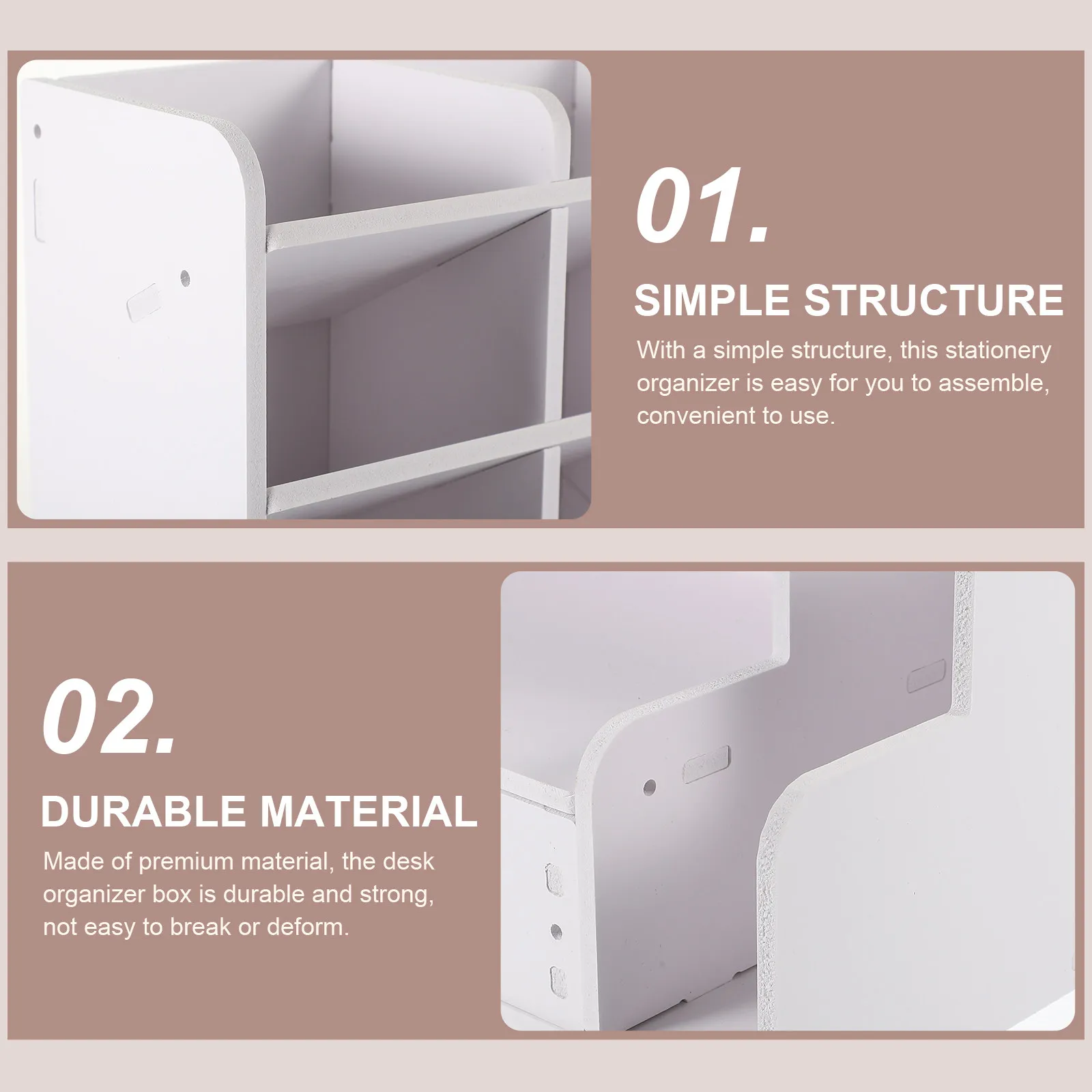 Desk Organizer Multifunctional Desktop Stationery Organizer Premium Wood-Plastic Composite Pen Holder Storage Box Office Study
