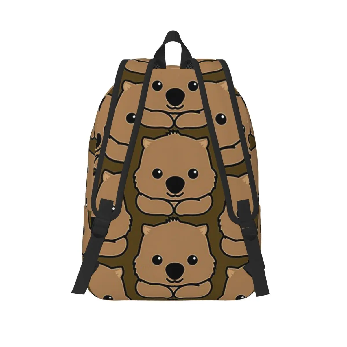 Cute Baby Wombat Smiling Drawing Student Backpack School Bag Hiking Travel Daypack for Men Women Fashion Bookbag Shoulder Bags