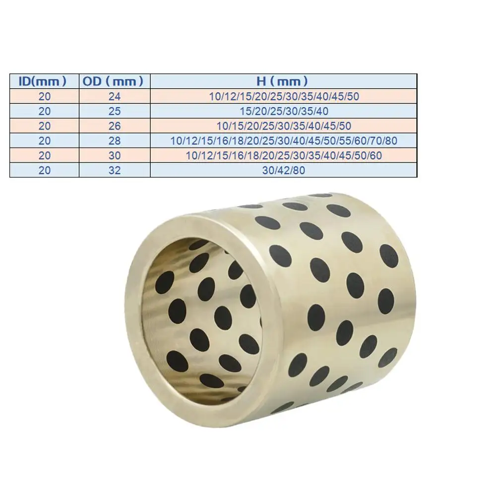 1PC JDB 20mm MPBZ linear graphite copper set bearing copper bushing oil self-lubricating MPBZU bearing