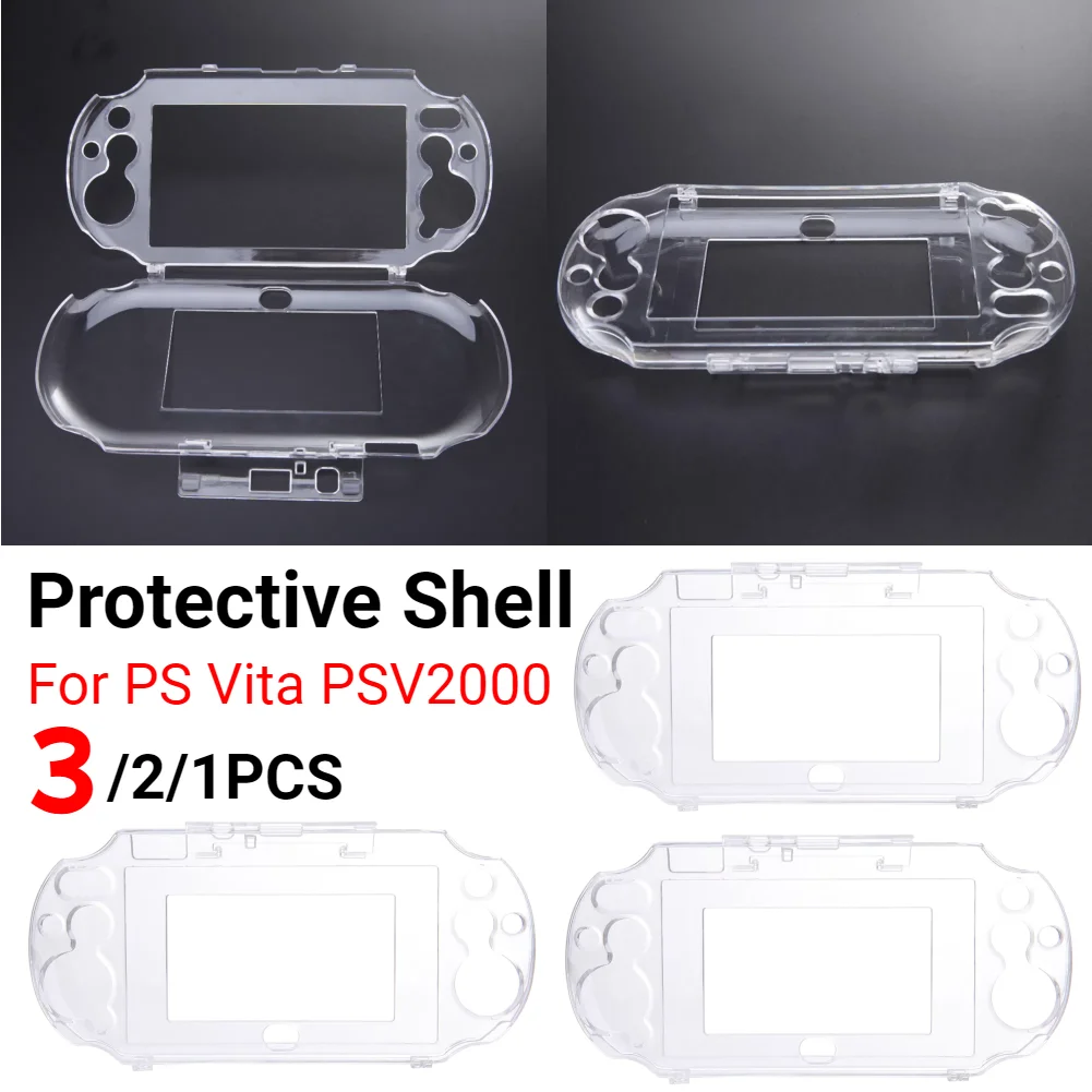 1-3pcs Clear Hard Case Transparent Protective Cover Shell Skin for Sony psv2000 Psvita PS Vita PSV 2000 Crystal Body Protector