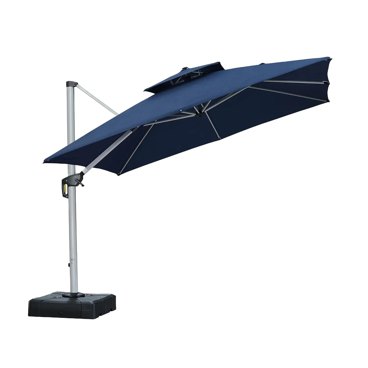 Square Cantilever Patio Umbrella 10'x10' Sunbrella Spectrum Indigo Outdoor Offset Hanging Umbrella, Customized