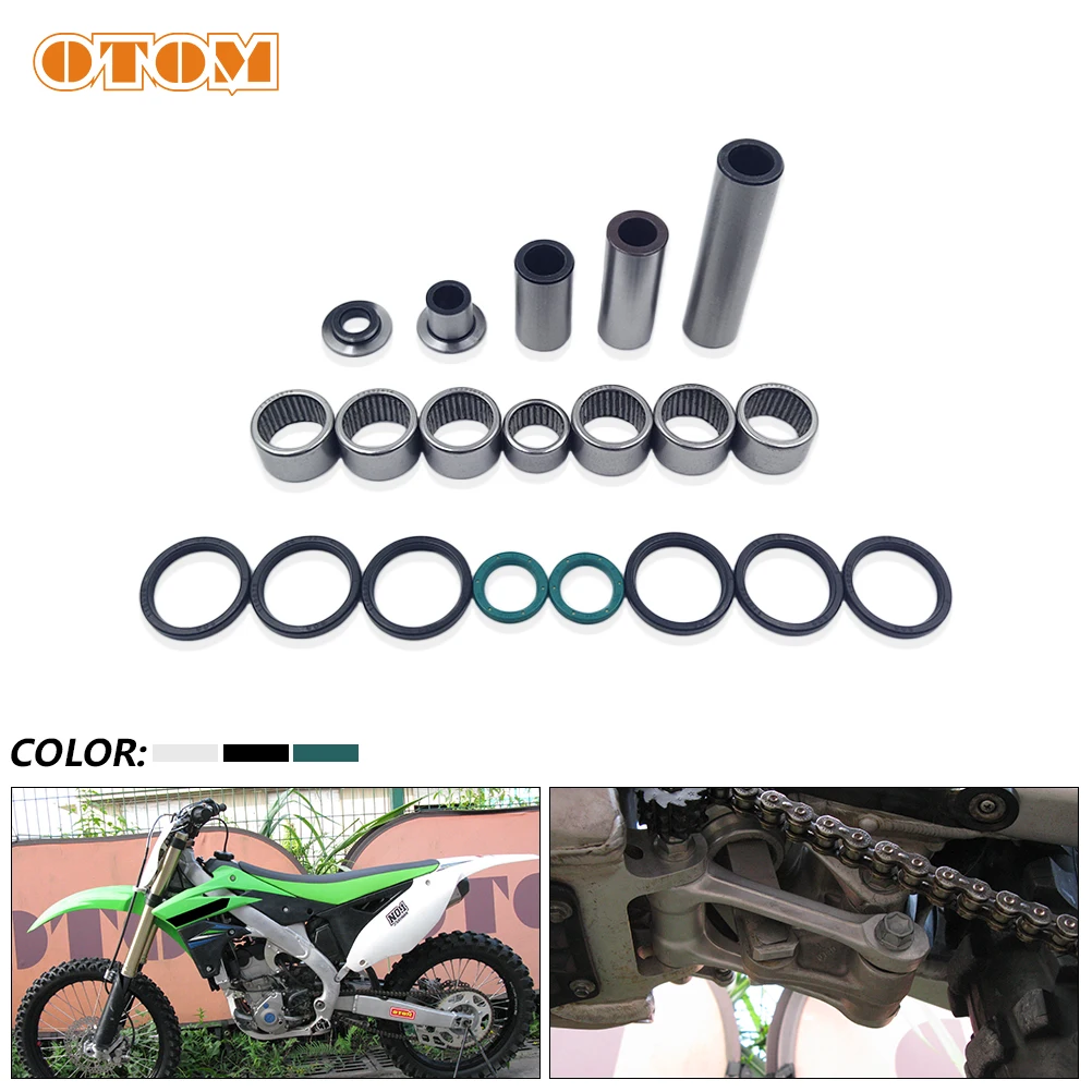 OTOM Motorcycle Rear Lowering Kit Linkage ARM Triangle Lever Care Parts Bearing Oil Seal Bushings Set For KAWASAKI KX250F KX450F