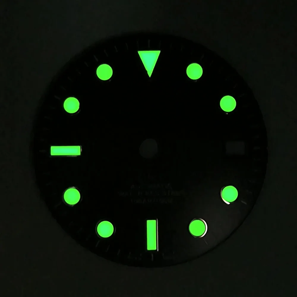 watch dial N H34 dial Custom logo 28.5mm GMT four hands green luminous for N H34 Movement watch accessories repair tool