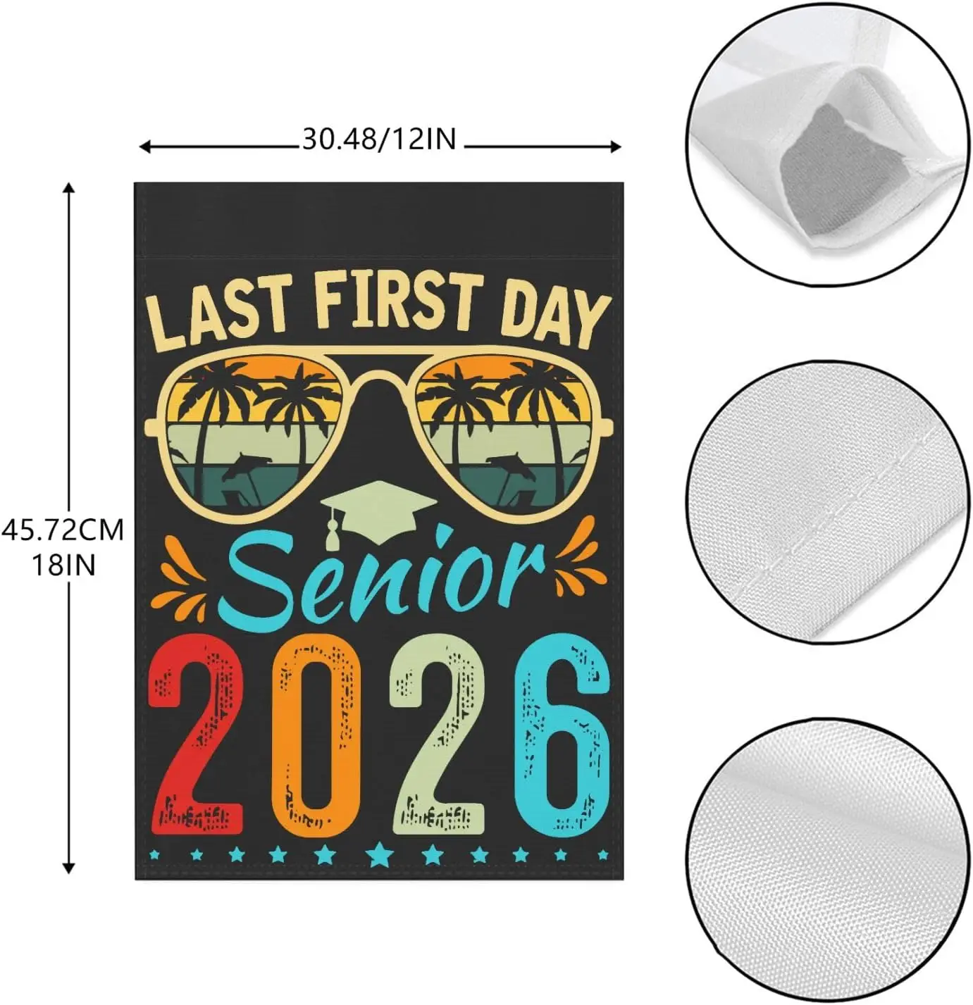 فئة يوم الأول من My Lasts لعام 2026 كبار العودة إلى المدارس 2026 علم الحديقة الموسمي 12 × 18 لافتة حديقة مضحكة مزدوجة الجوانب f AAO