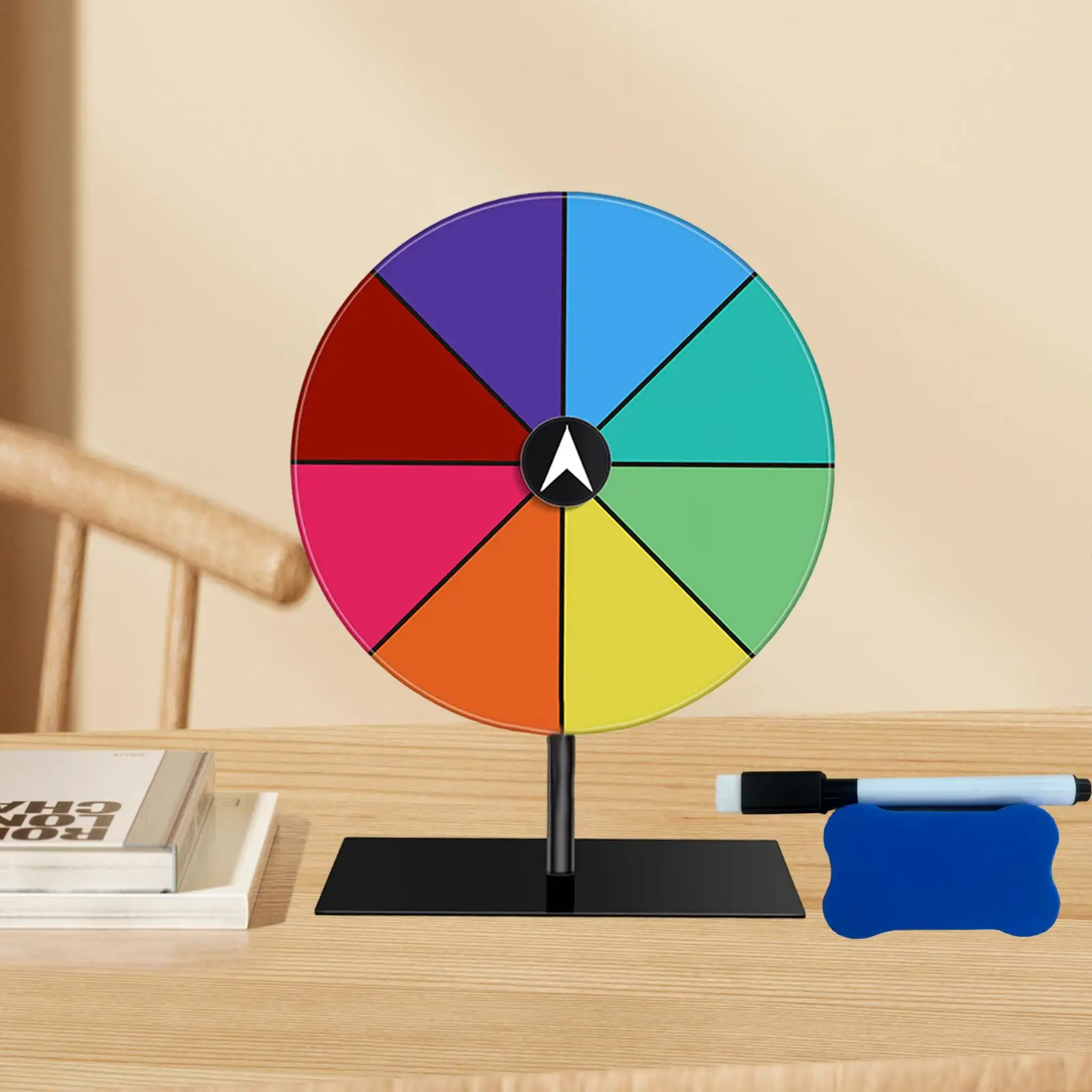 Tabletop Prize Turntable Erasable Rainbow Surface Roulette Wheel Game for Carnival Party Supermarket Activity