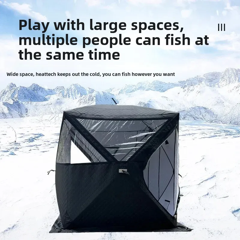 Outdoor Multi-person Four-season Sauna House Thickened And Warm Winter Fishing Tent Large Window Model Quick Opening