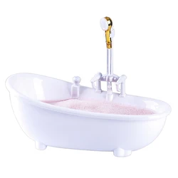 300ML Scale Dollhouse Electric Bathtub Bathroom Furniture Miniature Bathroom Kids Dollhouse Toy Accessories