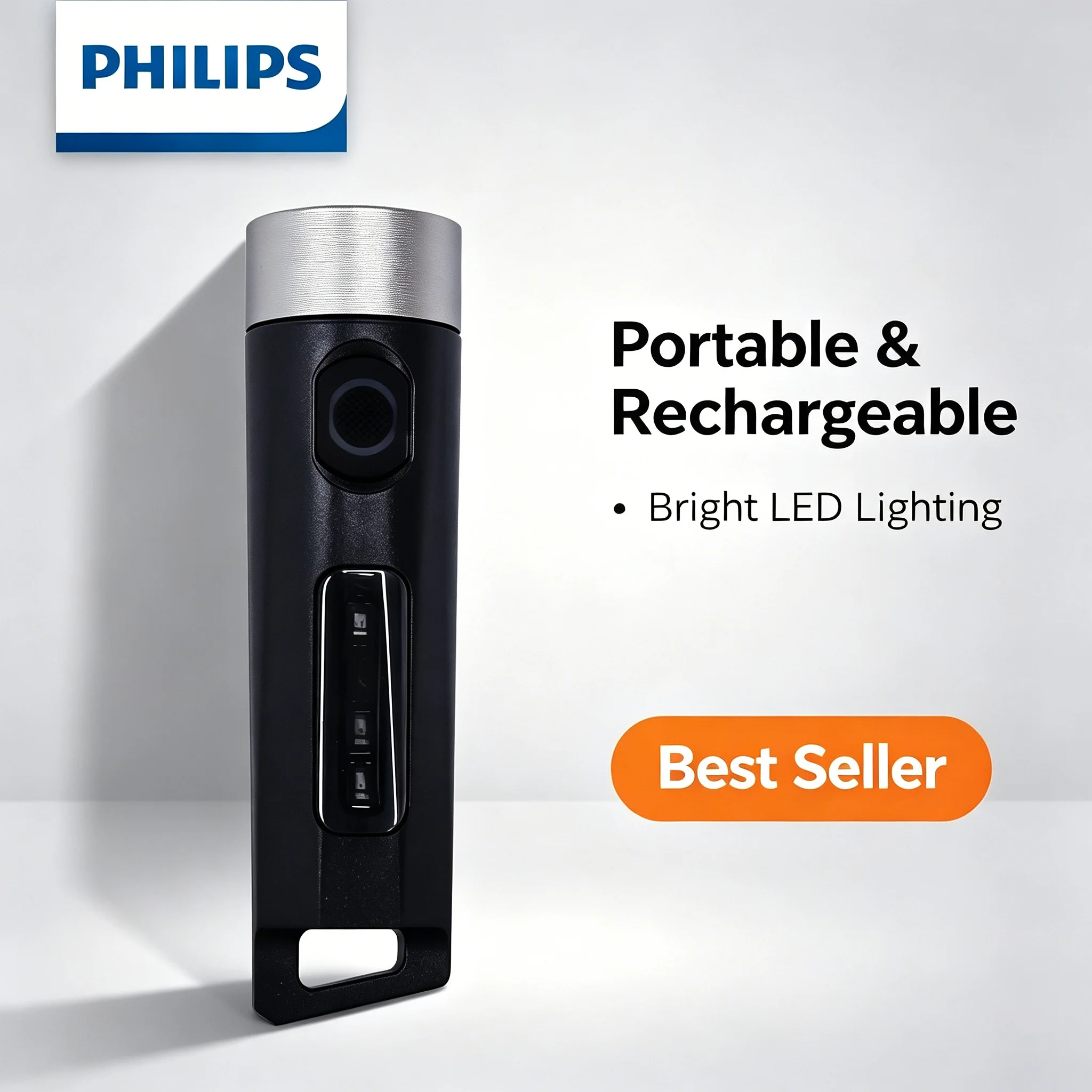 Linterna Philips SFL1121 EDC con Luz Blanca, Luz UV para Verificar Billetes, Luz de Señalización Roja y Azul, Regla de 4.5cm, Abrebotellas, Linterna de Llavero