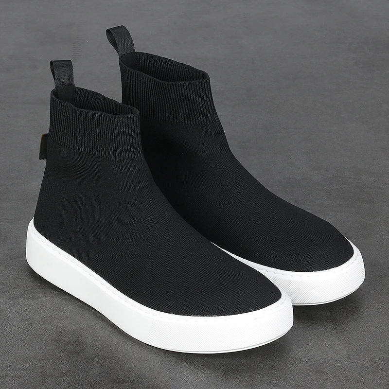 

Fashion Breathable Mesh Cloth Shoes Thick Soles Men's Casual Comfortable High Top Board Shoes Lightweight Men's Fashion Shoes