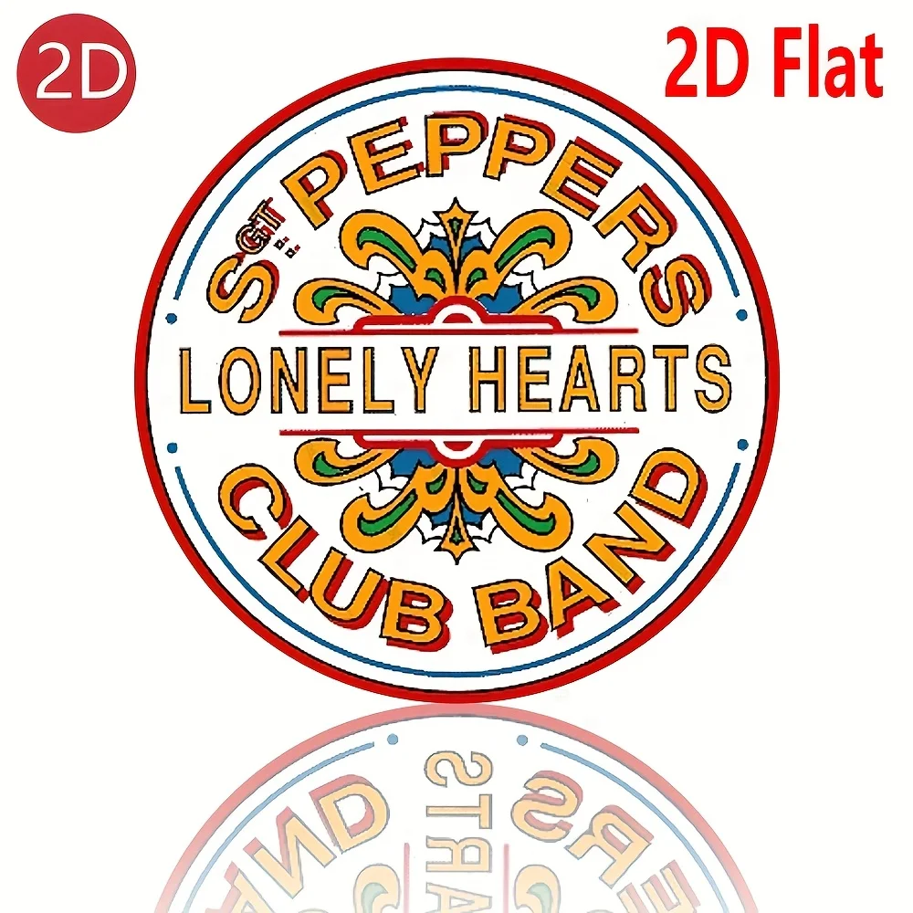 2D Flat, 20x20cm Metal Decorative Art Piece Featuring a Colorful Circular Emblem with the Bold 