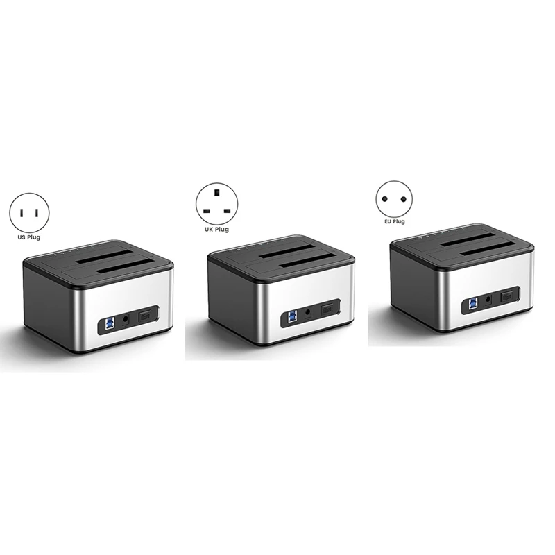 

Корпус внешнего жесткого диска SSD 2,5/3,5 дюйма, док-станция для жесткого диска с двумя отсеками, чехол для жесткого диска SATA-USB 3.0