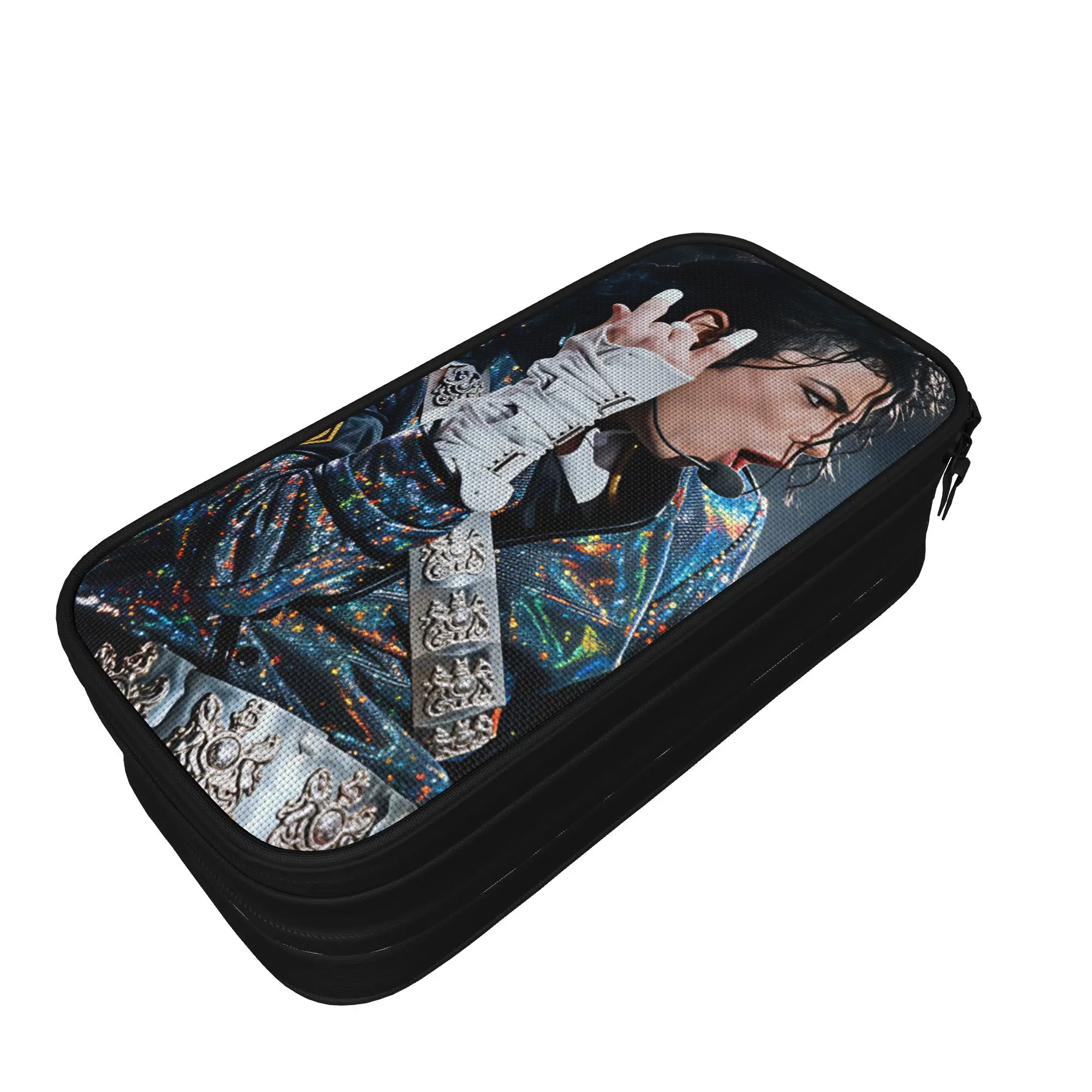 Lovely Pencil Case M-Michael Jacksons Pen Box  School Pencil Cases Kids Zipper Graphic Stationery Organizer