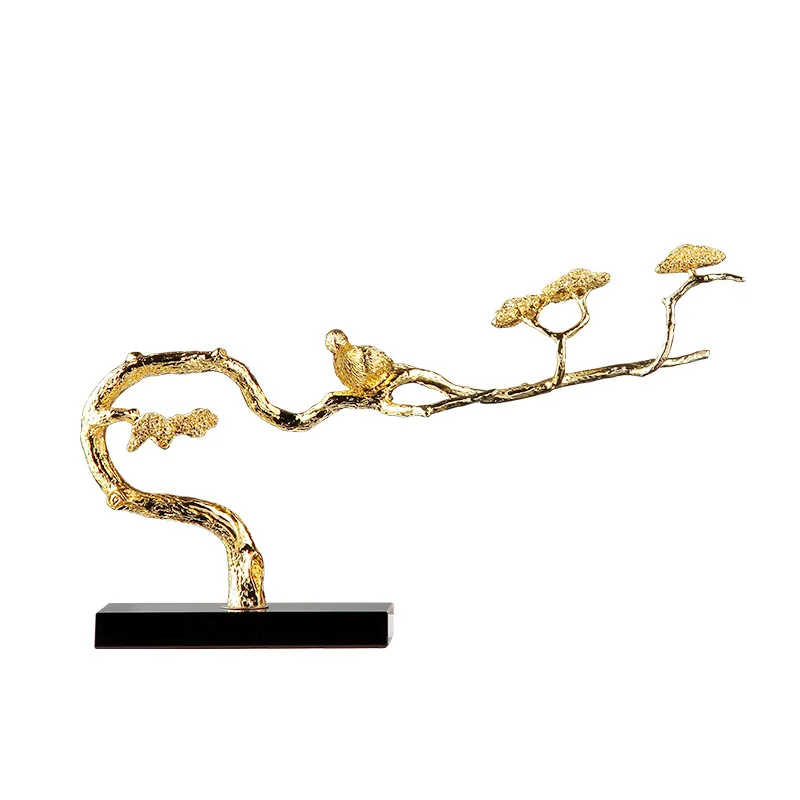 

Simple new Chinese lucky tree high-end ornaments, creative home living room entrance metal decoration handicrafts