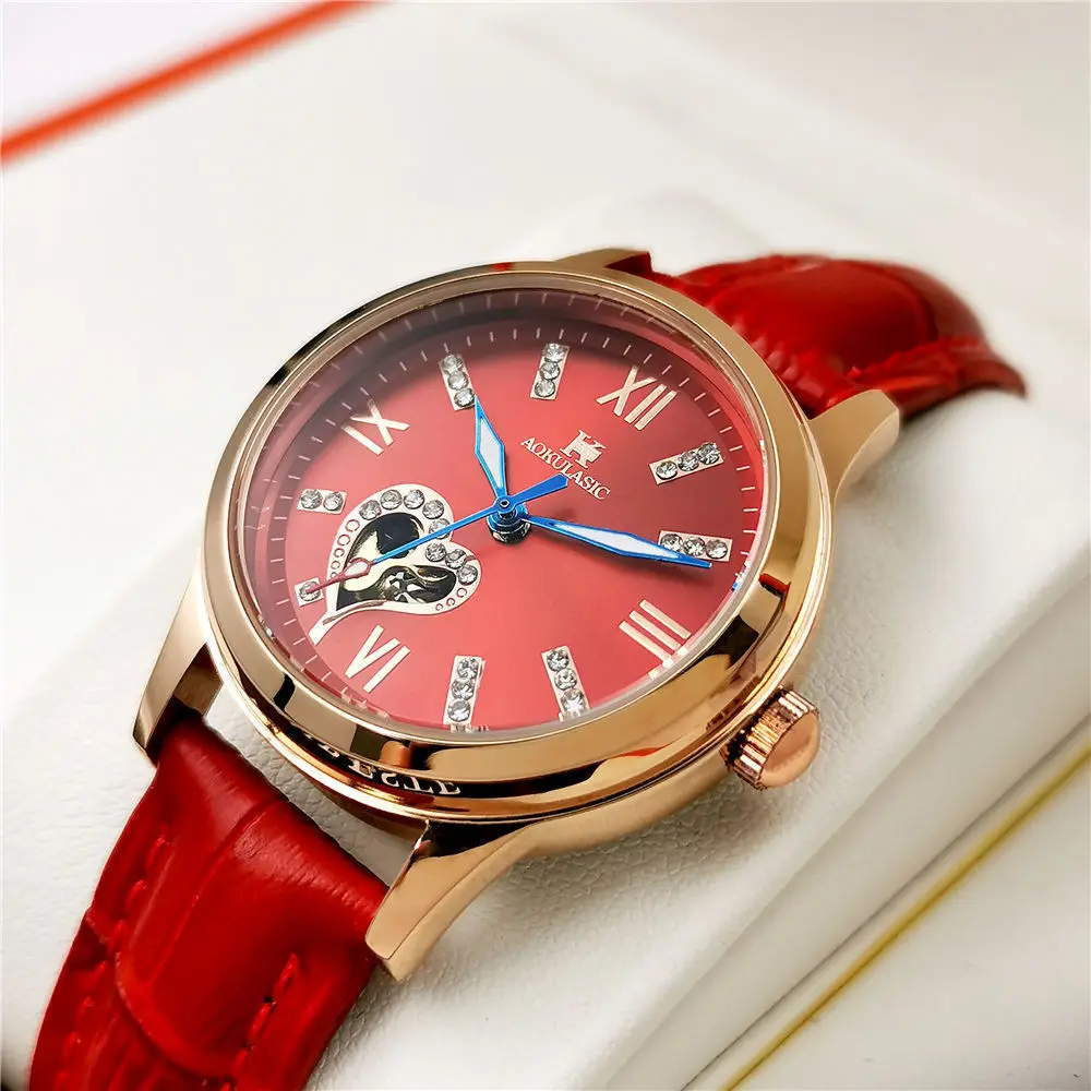 

Light Luxury Women's Watch, Skeleton Automatic Mechanical Watch for Women, Luminous, Waterproof, High-End, Elegant Women's Watch, Suitable for Students, Stylish and Simple for Business, Perfect Gift for Her on Holidays or Birthdays, No Battery Needed