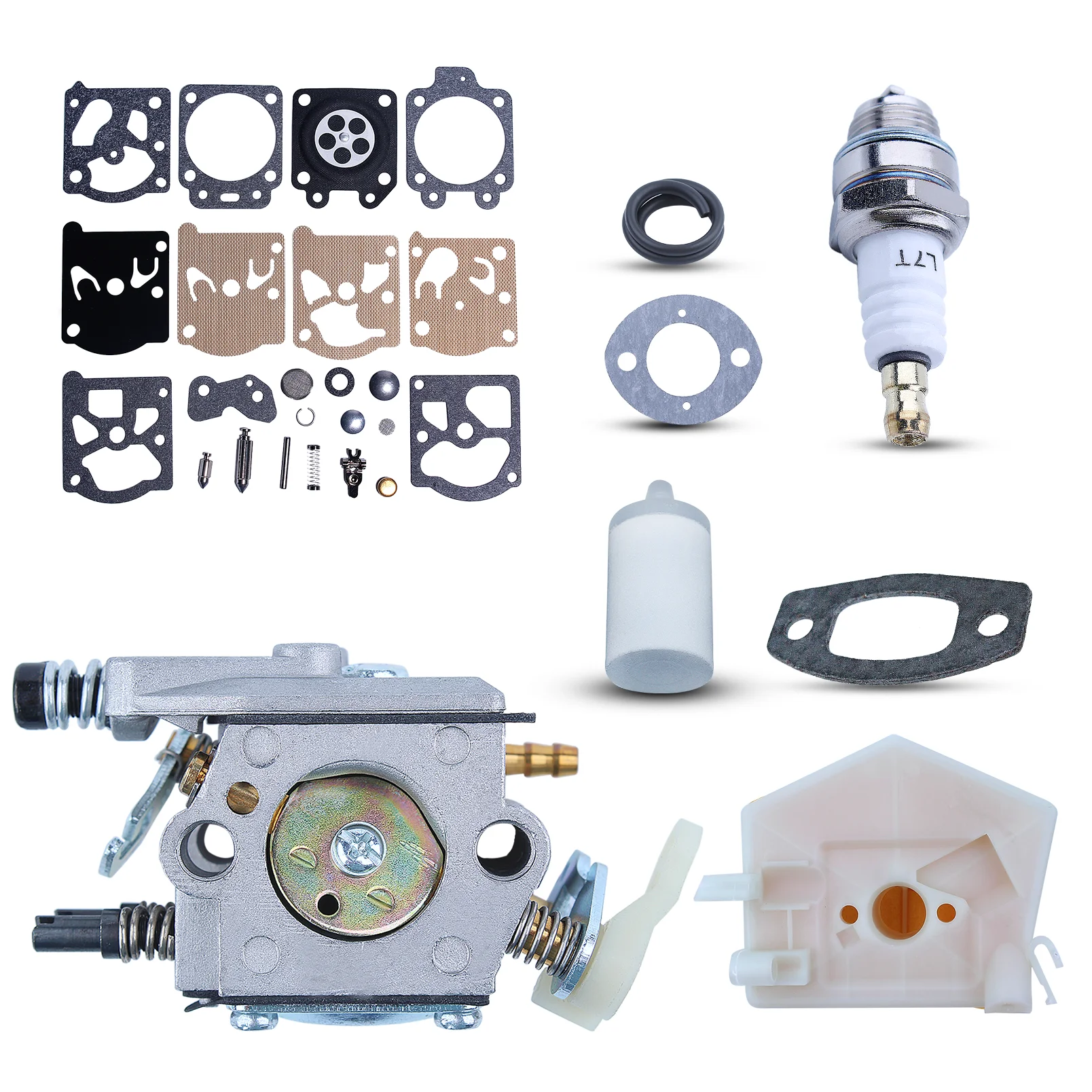 المكربن Carb إعادة بناء عدة ، الهواء فلتر الوقود طوقا ل Husqvarna 51 55 ، المهنية بالمنشار