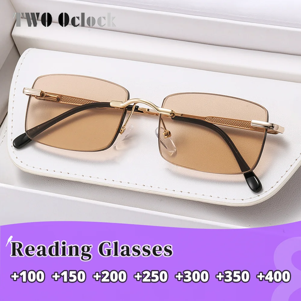 

Очки для чтения Ralferty Crystal без оправы, мужские, устойчивые к царапинам, износостойкие, деловые, коричневые, зеленые, для пресбиопии, 2026