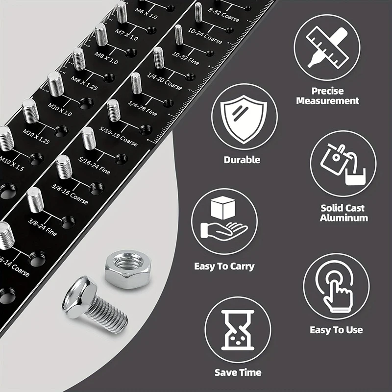 

[YU]28 BitNut And Bolt Thread Checker Thread Size Checker Metric Size Bolt Size And Thread Gauge Thread Measuring Tools