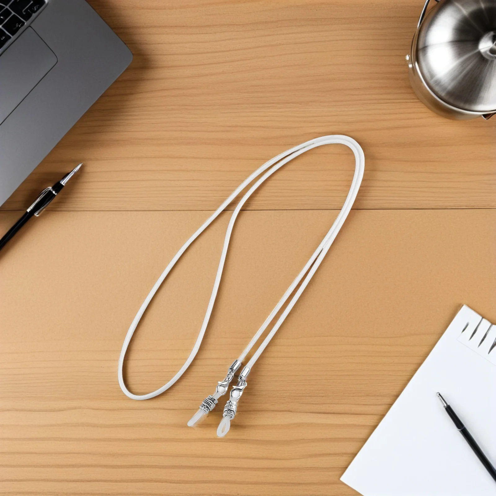 

Eyeglass Chain Silicone Ends Eyeglass Holder Metal Coils Neck Strap Holder For Sunglasses Eyewear Accessory White
