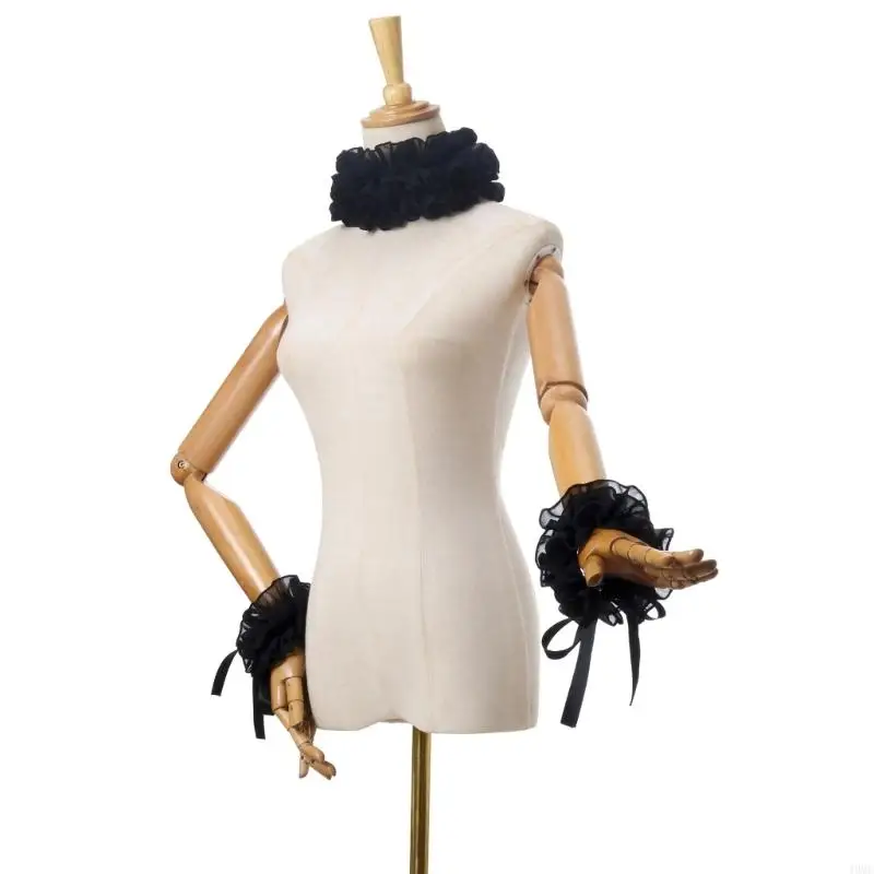 49mc Cola Faux Ruff 49mc punhos babados para performances teatrais