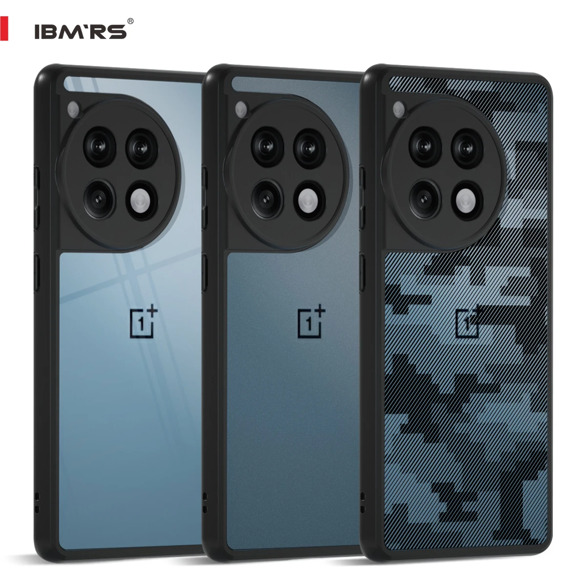 IBMRS for OnePlus 12R/ACE 3 camo phone case,Clear Hard Back Shockproof Advanced Protective Cover