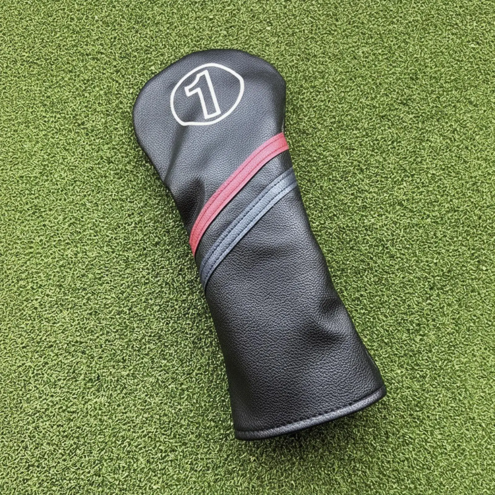 Golf Driver Headcover with Number One Abrasion Resistant Driver Cover with Elastic Middle 1-Wood Headcover Leather-Like