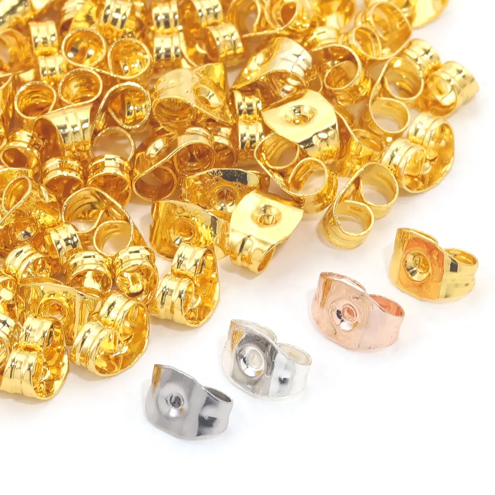 100pcs Butterfly Shape Earring Backs Hypoallergenic Secure Ear Locking Stainless Steel Earring Cap for Stud Earrings Ear Nut