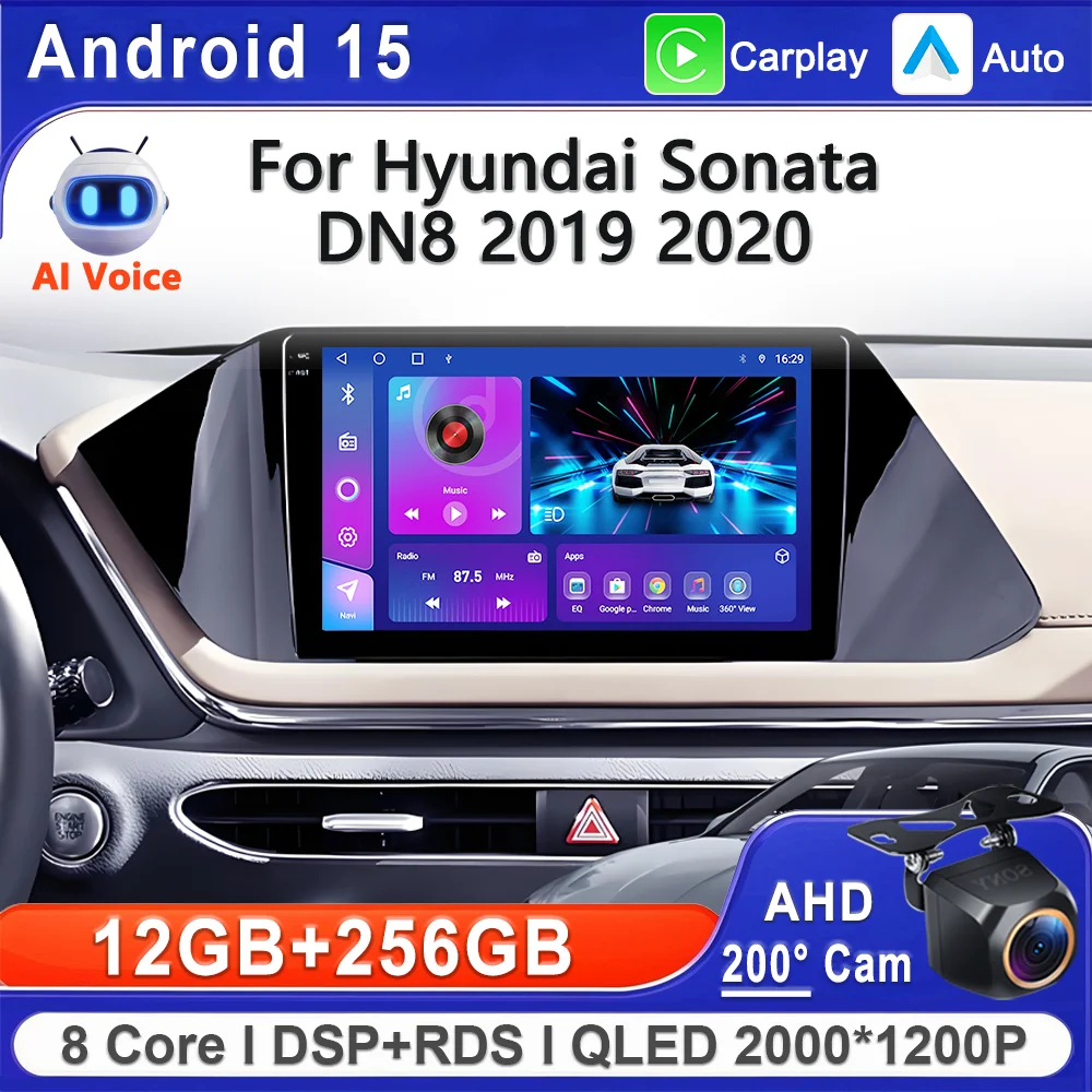 

Android 15 2K Incell Screen Multimedia For Hyundai Sonata DN8 2019 2020 Stereo Head Unit GPS Navigation High-performance CPU BT
