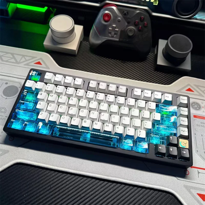 26 Keys Clear PC Keycaps Mechanical Keyboard 6.25U Spacebar ESC FN Ctrl Enter Backspace Cherry Transparent Keycap Backlit RGB