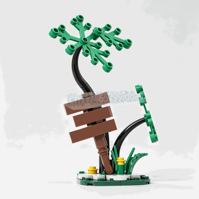 31PCS Tilted Signpost Street Scene Building Blocks DIY Creative Assembly Landscape Decoration Educational Toy Collection Gifts