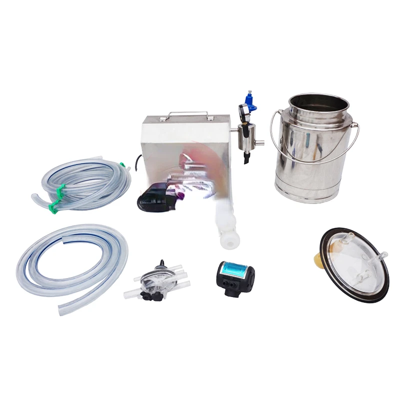 Portable cow milker/mini milking machine with single bucket for sheep