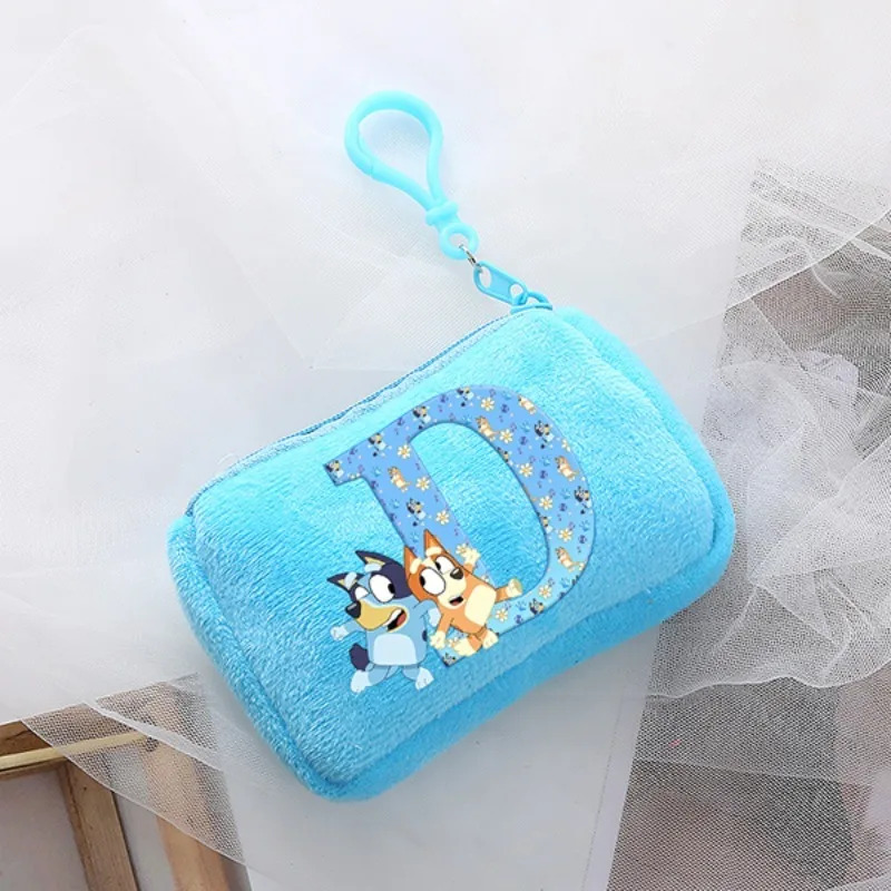 Blueys Bingo Kawaii Coin Purse Boys Girls Anime Cartoon Letter A-Z Printing Mini Pouch Key Card Storage Money Case Clutch Bag