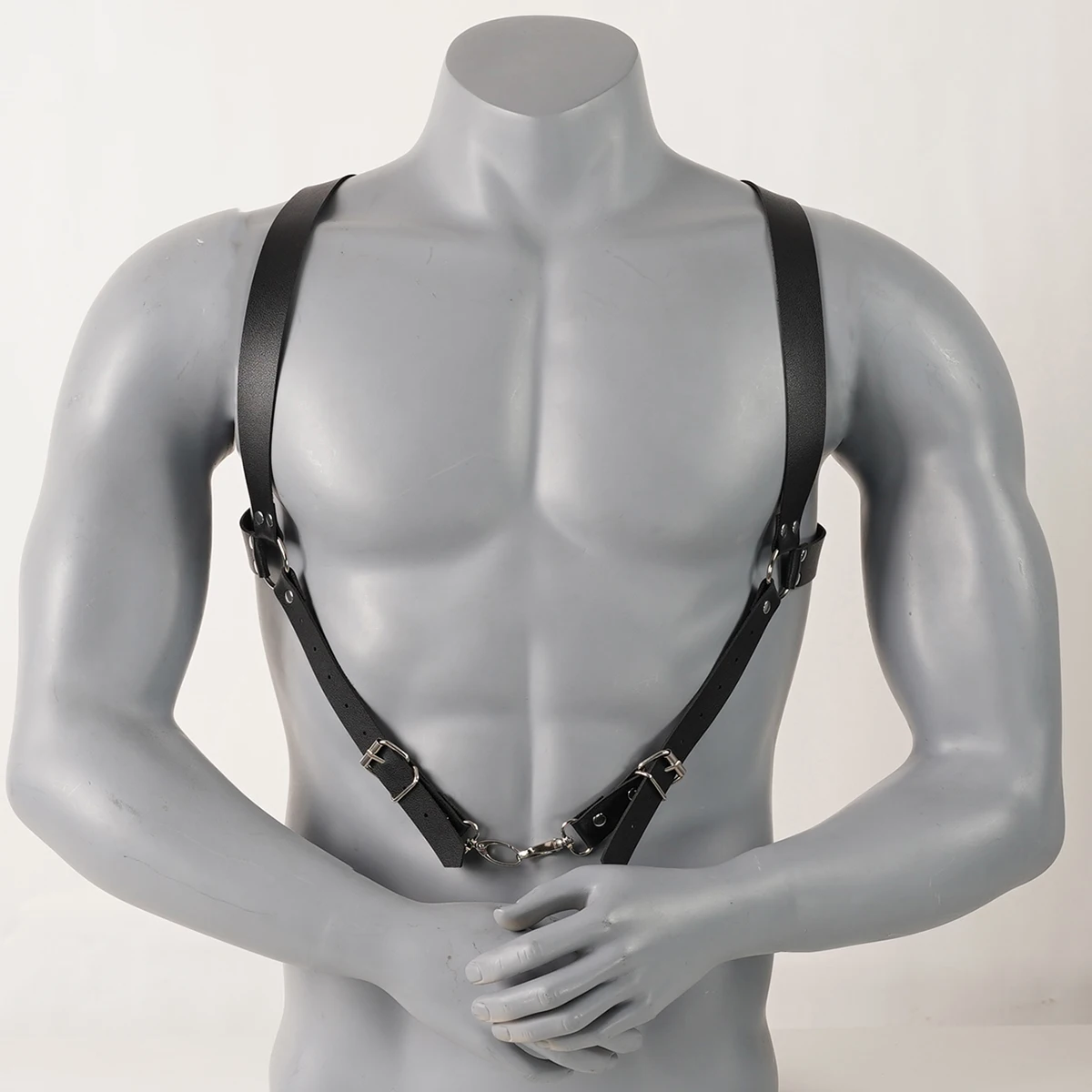 

Нагрудный ремень из искусственной кожи в клетке, модный сексуальный уличный стиль, мужской ремень безопасности, регулируемый поясной ремень для вечеринки, косплея