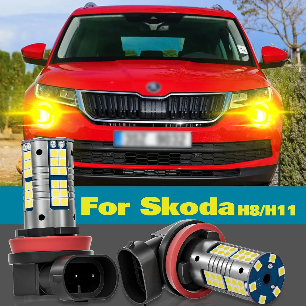 

Fog Light H8 For Skoda Fabia Superb 2 3 Octavia mk2 mk3 a5 a7 Rapid Scala Yeti Kodiaq Karoq Kamiq Accessories 2pcs LED Lamp