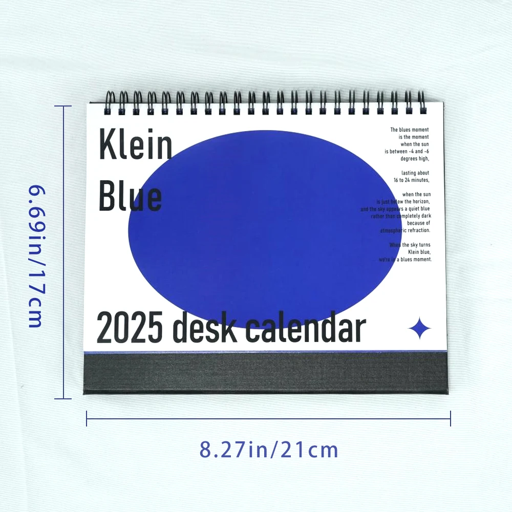 1pc,2025 Desk Calendar 12 Month Calendar, Blue Minimalist, Office Desk Decor for Homeschool Office Planning & Memo Organiser