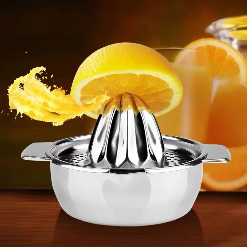 

Juicer 304 Stainless Stee Lemon Orange Manual Fruit Filter With Bowl Hand Pressed Juice Maker Conical Head Removable