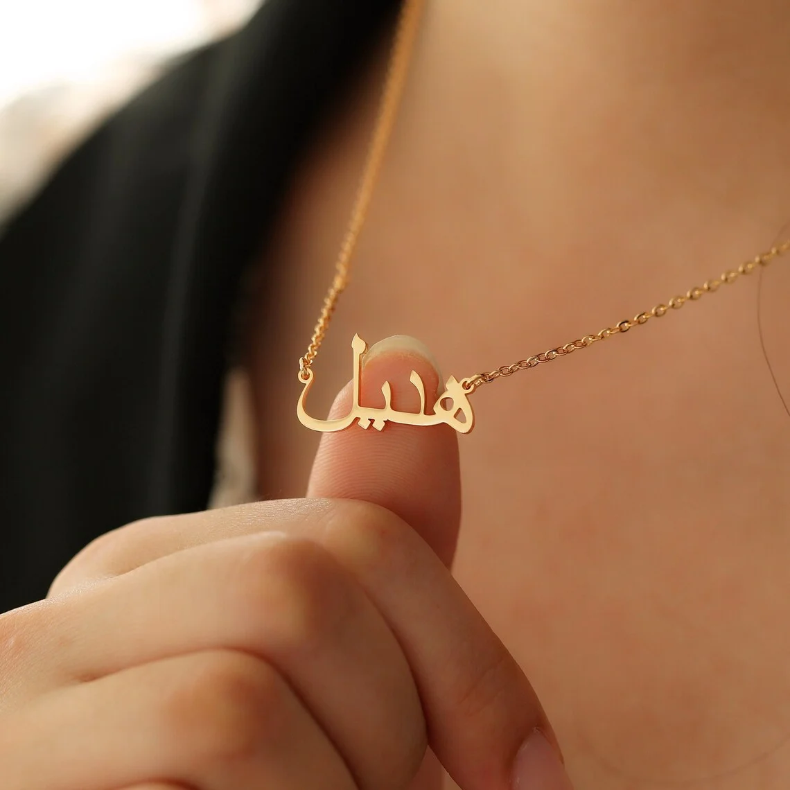 Customized Arabic Name Necklace Personalised Pendant Stainless Steel Jewelry for Women Mama Custom Islamic Eid Christmas Gifts