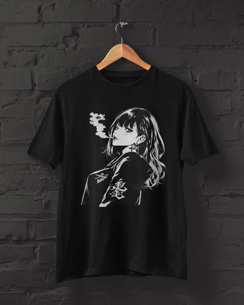 

90s Anime Grunge Aesthetic T-Shirt - Pastel Goth Vibe